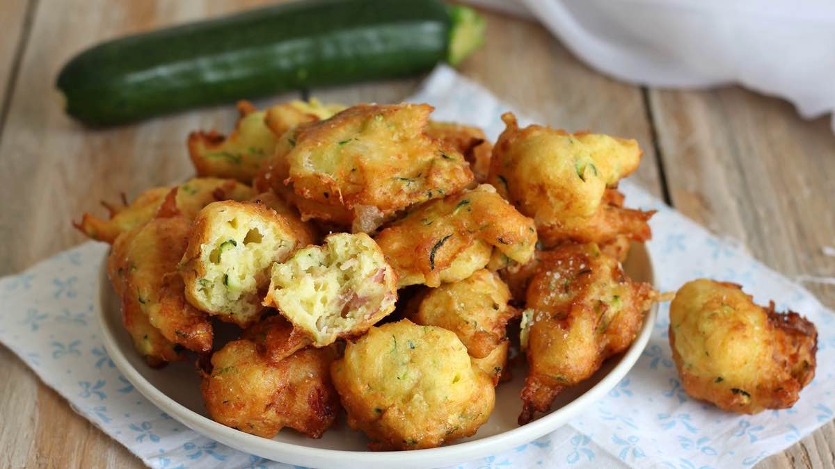 Beignets de courgettes au jambon et mozzarella